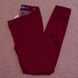 Hollister Women's Deep Red Skinny Jeans